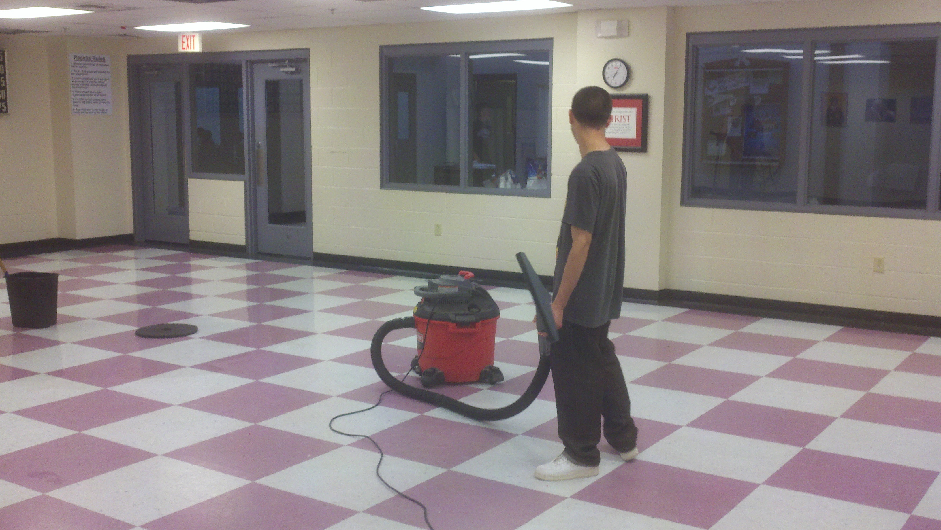 Janitorial team at work
